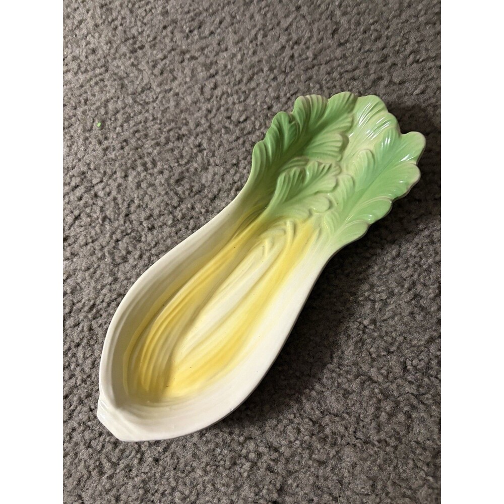 Vintage Cardinal Pottery USA Celery Dish Relish Tray Spoon Rest 1950s MCM